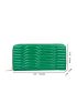 Embossed Detail Long Wallet PU Green