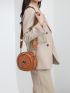 Mini Quilted Circle Bag With Bag Charm