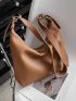 Litchi Embossed Hobo Bag