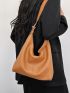 Litchi Embossed Hobo Bag