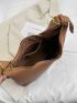 Litchi Embossed Hobo Bag