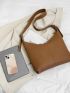 Litchi Embossed Hobo Bag