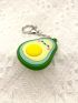 Cartoon Avocado Design Bag Charm Heart Decor Key Ring Cute Bag Purse Car Charm Gift For Friends