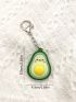 Cartoon Avocado Design Bag Charm Heart Decor Key Ring Cute Bag Purse Car Charm Gift For Friends