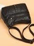 Minimalist Multi-compartment Hobo Bag Soft PU Shoulder Bag, Fashion Large Capacity Crossbody Purse With Multi Pockets For Women