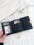 Two Tone Metal Decor Small Wallet