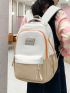 Letter Patch Decor Functional Backpack