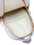 Letter Patch Decor Functional Backpack