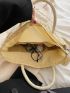Minimalist Drawstring Design Straw Bag