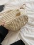 Minimalist Drawstring Design Straw Bag