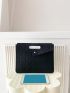 Stitch Detail Flap Square Bag