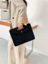 Snakeskin Embossed Flap Square Bag