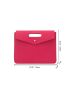 Neon Pink Snakeskin Embossed Flap Square Bag