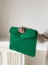 Chevron Detail Flap Square Bag