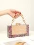 Mini Glitter Decor Chain Box Bag