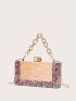 Mini Glitter Decor Chain Box Bag