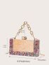 Mini Glitter Decor Chain Box Bag