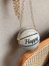 Mini Letter Graphic Chain Circle Bag