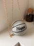 Mini Letter Graphic Chain Circle Bag