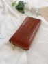 Crocodile Embossed Long Wallet