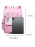 Letter & Buckle Decor Flap Backpack With Bag Charm