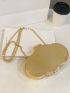 Mini Metallic Rhinestone Decor Cloud Design Chain Novelty Bag