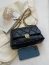 Quilted Flap Chain Square Bag
