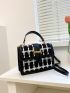 Mini Plaid Pattern Flap Square Bag