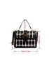 Mini Plaid Pattern Flap Square Bag