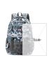 Men Geometric Pattern Letter Patch Laptop Backpack