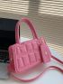 Geometric Embossed Square Bag With Coin Purse