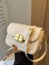 Mini Crocodile Embossed Flap Square Bag