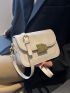 Mini Crocodile Embossed Flap Square Bag