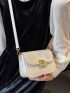 Mini Crocodile Embossed Flap Square Bag