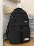 Men Letter Patch Decor Functional Backpack