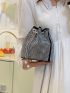 Mini Studded Decor Bucket Bag, Clear Bag
