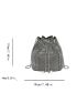 Mini Studded Decor Bucket Bag, Clear Bag