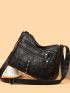 Minimalist Multi-compartment Hobo Bag Soft PU Shoulder Bag, Fashion Large Capacity Crossbody Purse With Multi Pockets For Women