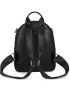 Letter Graphic Chevron Embossed Classic Backpack With Pompom Charm