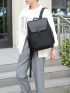 Buckle Decor Flap Backpack