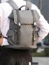 Men Release Buckle Decor Satchel Backpack