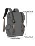 Men Release Buckle Decor Satchel Backpack