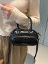 Mini Letter Graphic Double Handle Satchel Bag