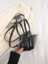 Mini Letter Graphic Double Handle Satchel Bag
