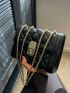 Mini Quilted Pattern Chain Square Bag