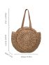 Simple Large Capacity Tote Straw Bag, All-Match Travel Storage Bag, Trendy Beach Bag Minimalist Straw Bag