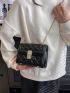 Mini Quilted Pattern Chain Square Bag