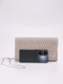 Glitter Pleated Detail Flap Envelope Bag