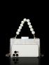 Mini Faux Pearl Decor Chain Box Bag