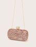 Mini Rhinestone Decor Glitter Chain Box Bag